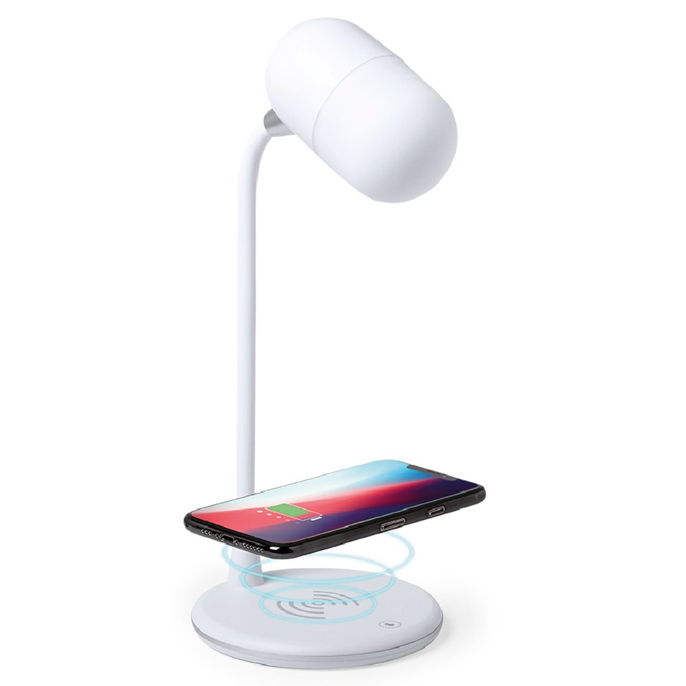 BORÇKA BEYAZ BLUETOOTH HOPARLÖR  ve  WİRELESS SARJ MASA LAMB