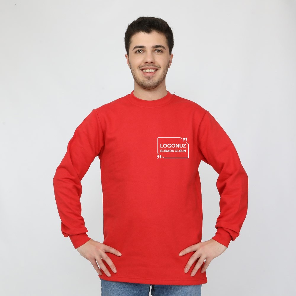 SIFIR YAKA UZUN KOLLU 2 İPLİK SWEAT