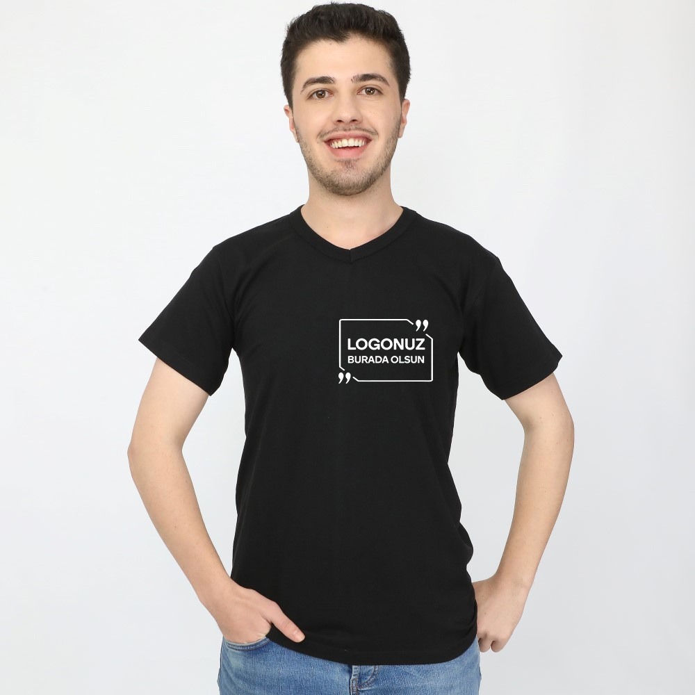 V YAKA SİYAH TİŞÖRT
